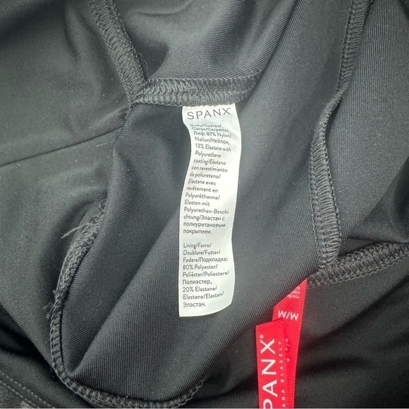 SPANX Women’s Faux Black Leather Leggings Tights in Shimmer Black SZ Medium - Picture 6 of 16